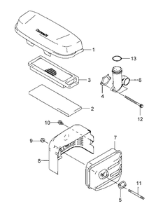 Kawasaki Fj180v-As05 Air Filter And Muffler Diagram and Parts List for 56A443TH (750-XP)(2011) Cub Cadet Lawn Mower